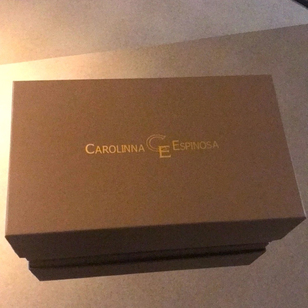 Carolinna Espinosa Leather With Rhinestone Block Heels - Picture 9 of 13